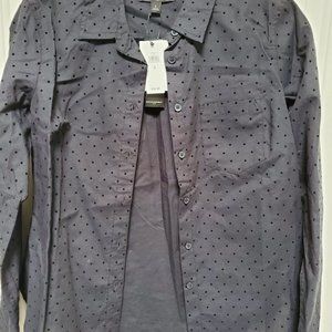 NWT Banana Republic Black Button-up with detail